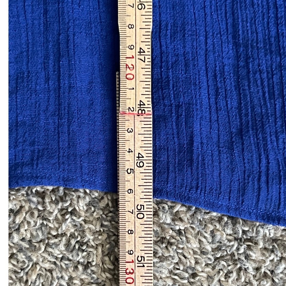 Corey P Womens Blue Strapless Maxi Dress Large Ruffle Front Tie Waist Textured - Picture 13 of 14